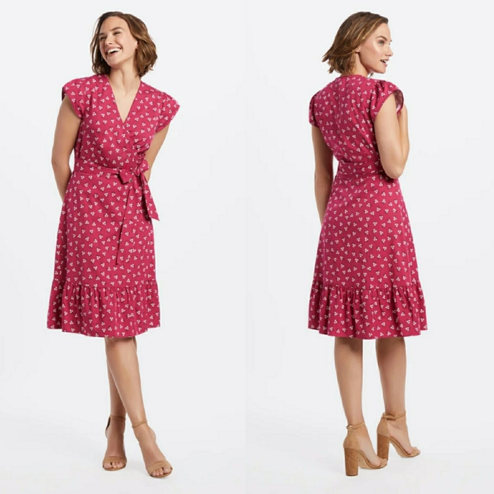 Draper James Floral Wrap Flounce Dress